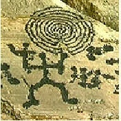 Petroglyphe: Schamane und Reise für die Seele